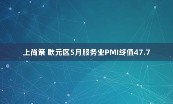 上尚策 欧元区5月服务业PMI终值47.7